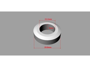 faucet bushing washer 20x11x6 mm replacement parts 3d print model - Mito3D