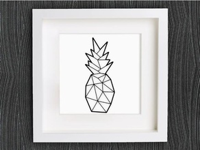 customizable origami pineapple decor 2d art ananas bracelet customized customizer decoration decorations decorative earring fruit homedecor home jewelry lowpoly low poly necklace openscad pendant ring silly sign wall 3d print model - Mito3D