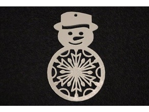 snowman snowflake 2d art christmas ornament 3d print model - Mito3D