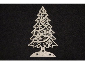 christmas tree snowflake ornaments 2d art ornament 3d print model - Mito3D