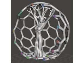 seksi anne toprak sanat kadın dünya Bayan kökleri küre güdük ağaç gövde voronoi 3d print model - Mito3D