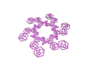 d20 flocon de neige décor blockscadsnowflake ringard des flocons 3d print model - Mito3D