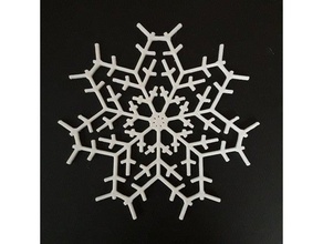 customizeable fractal snowflakes decor 3d blockscad blockscadsnowflake customizable customize customizer openscad scad snowflake snowflakechallenge snow flake winter 3d print model - Mito3D
