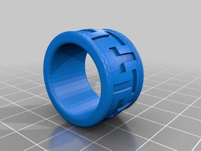 the Atlantis Ring con banda patr n - modelo d yüzük grup desen 3d print model - Mito3D