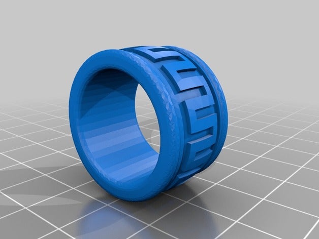 the Atlantis Ring con banda patr n - modelo c yüzük grup desen 3D print model - Mito3D