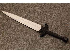 skyrim steel dagger two parts simple joining 3d print model - Mito3D
