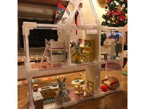 riciclato cd casi di dollhouse remix giochi e giocattoli calico critter critters casa delle bambole 3d print model - Mito3D