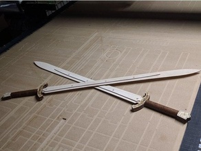 lvl1 swords sockets props lasercut magic prop sword 3d print model - Mito3D