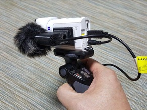 lav mikrofon tutucu sony x3000 as300 kamera harici fdr-x3000 actioncam 3d print model - Mito3D
