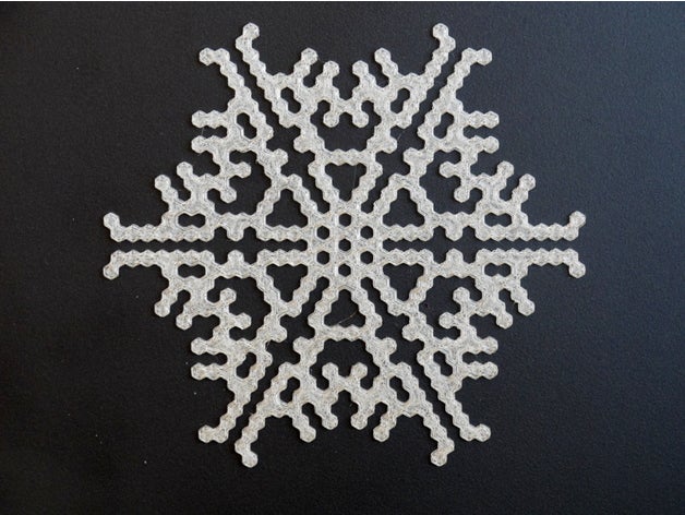 automa cellulare blockscad fiocco di neve generatore matematica arte blockscadsnowflake automi cellulari hex 3D print model - Mito3D