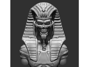undead king egypt 3d printing chess figure pharaoh sculpture skull 3d print model - Mito3D