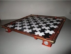 steampunk chess board freecad 3d print model - Mito3D