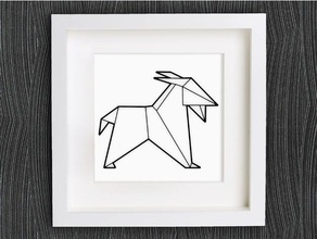 customizable origami goat animals 3d print model - Mito3D