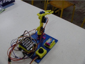 brazo robótico basado serv-brazo la robótica arduino caso joystick cero uno 3d print model - Mito3D