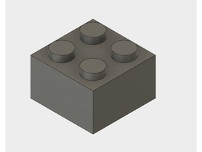 fusion 360 2x2 lego blocco generatore giochi e giocattoli il legos mattoncini compatibili 3d print model - Mito3D