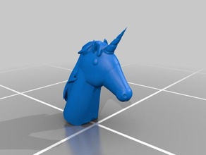 unicorn eski whatsapp tarama ve kopyaları tek boynuzlu at kafası 3d print model - Mito3D