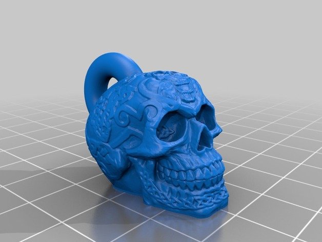celtic skull keychain accessories human 3D print model - Mito3D