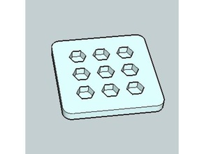 hexágono de hielo la bandeja La impresión en 3d 3d print model - Mito3D
