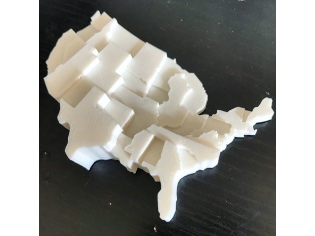 Vereinigten Staaten lernen 3d-Karte kundengebundene Daten-Visualisierung Gesundheit health care Karte obama Statistik usa der us-Politik 3D print model - Mito3D