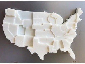 united states learning customized data visualization height map statistics temperature usa 3d print model - Mito3D