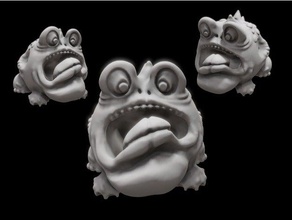 geğirti brog heykeller kurbağa komik birdirbir canavar destek yok oculus orta heykel oyuncak 3d print model - Mito3D