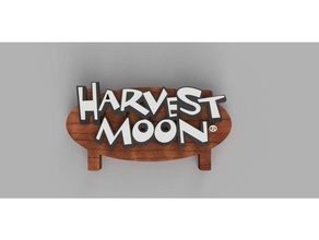 harvest moon logo signs & logos farm sign farming game natsume wooden 3d print model - Mito3D