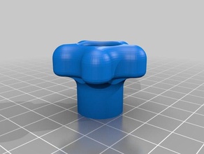 customized smooth n' curvy star knob - 1 4 inch parts 3d print model - Mito3D
