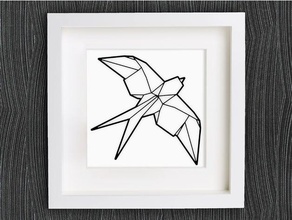 personalizable origami tragar a los animales de aves la pulsera personalizado personalizador decoración decorativos arete geométricas geométrico homedecor del hogar joyería martin el collar openscad anillo pared 3d print model - Mito3D