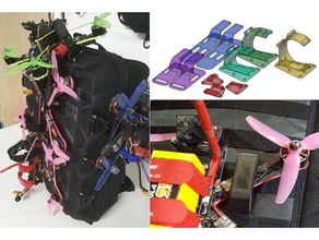 dört sırt çantası parçaları 3d baskı drone drones gerçek yarışçı yarış lowepro 3d print model - Mito3D