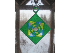pythagorean rose hanging ornament math art nested squares triangles 3d print model - Mito3D