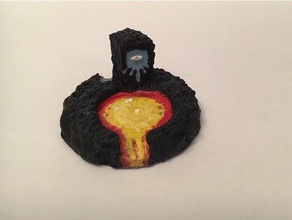 minyatür lav havuzu w sembolü kutsal oyuncaklar ve oyunlar d&d dnd zindan dungeons dragons magma mm yayla arazi wargame 3d print model - Mito3D
