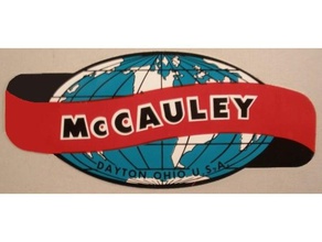 vintage mccauley corporation cartello con il logo litho 2 segni e loghi 3d print model - Mito3D