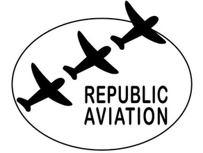vintage republic aviation logo sign litho signs & logos 3d print model - Mito3D