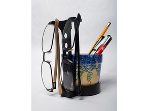 Gläser-Halter 3d-drucken Schreibtisch Brille Stifthalter Topf stand Unterstützung Tabelle sauber 3d print model - Mito3D