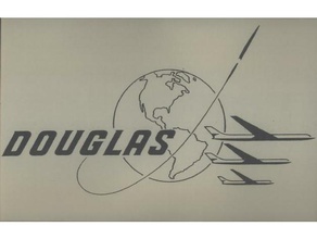 vintage douglas aircraft logotipo sinal de litho sinais e logotipos 3d print model - Mito3D