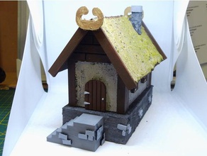 L'échelle 28 mm - viking maison de ferme rohan warhammer jeux la fantaisie cheval seigneur des anneaux lotr dessus table hobbit fantasy 3d print model - Mito3D