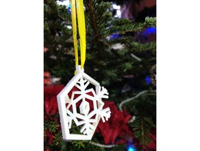 spinning snowflake 3d printing blockscadsnowflake challenge christmas decoration ornament xmas decorations tree ornaments 3d print model - Mito3D