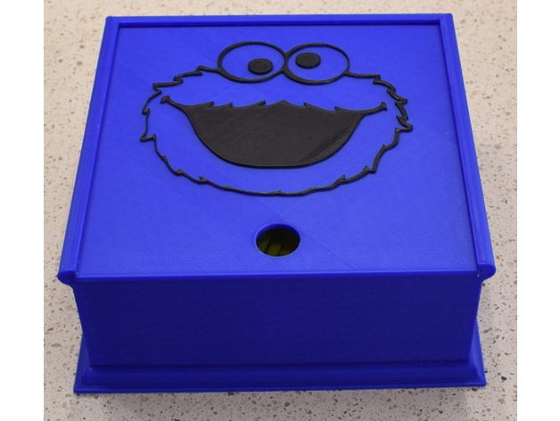 cookie monster caixa recipientes de armazenamento 3D print model - Mito3D