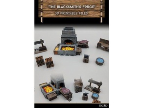 blacksmith forge workshop - 28mm gaming sample items games 3d print model - Mito3D