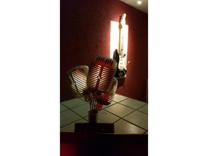retro microphon 1951 diodo emissor de luz esculturas hardrock keller microfone 3d print model - Mito3D