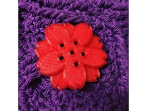 decorative cherry blossom button accessories knitting sakura 3d print model - Mito3D