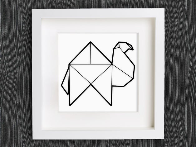 personalizzabile origami cammello animali 2d art animale braccialetto su misura customizer arredamento la decorazione le decorazioni decorativo orecchino geometrica geometrico homedecor per casa gioielli lowpoly low poly collana openscad ciondolo anello della serie parete 3D print model - Mito3D