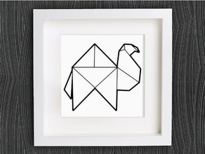 personalizzabile origami cammello animali 2d art animale braccialetto su misura customizer arredamento la decorazione le decorazioni decorativo orecchino geometrica geometrico homedecor per casa gioielli lowpoly low poly collana openscad ciondolo anello della serie parete 3d print model - Mito3D