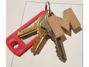 letter m keychain keychains 3d keys 3d print model - Mito3D