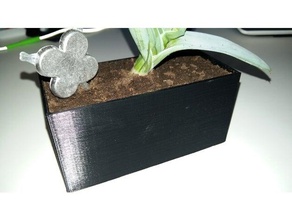 pot fleur rectangle rectangular flower decor 3d print model - Mito3D