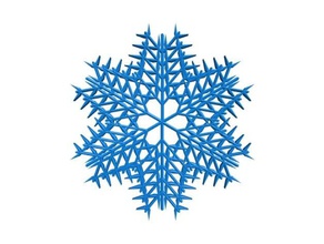 randomized leafy snowflake math art blockscad blockscadsnowflake fractal snowflakes 3d print model - Mito3D