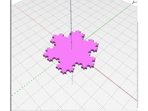 koch snowflake art blockscadsnowflake 3d print model - Mito3D