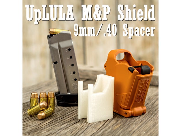 uplula 9mm 40cal s&w m&p shield spacer sport & outdoors 40 cal 9x19 9x19mm bullet adapter gun maglula speedloader speed loader 3D print model - Mito3D