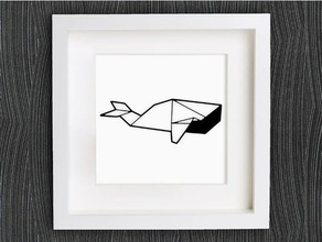 personalizável baleia de origami animais Arte 2d pulseira personalizado personalizador sistemas decoração a decorações decorativos brinco geométricas da casa jóias lowpoly baixa contagem polígonos colar openscad pingente anel do mar wal walfisch parede 3d print model - Mito3D