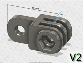 gopro adaptador de v2 Impresora 3d las piezas la acción leva el monte remix versión 2 3d print model - Mito3D